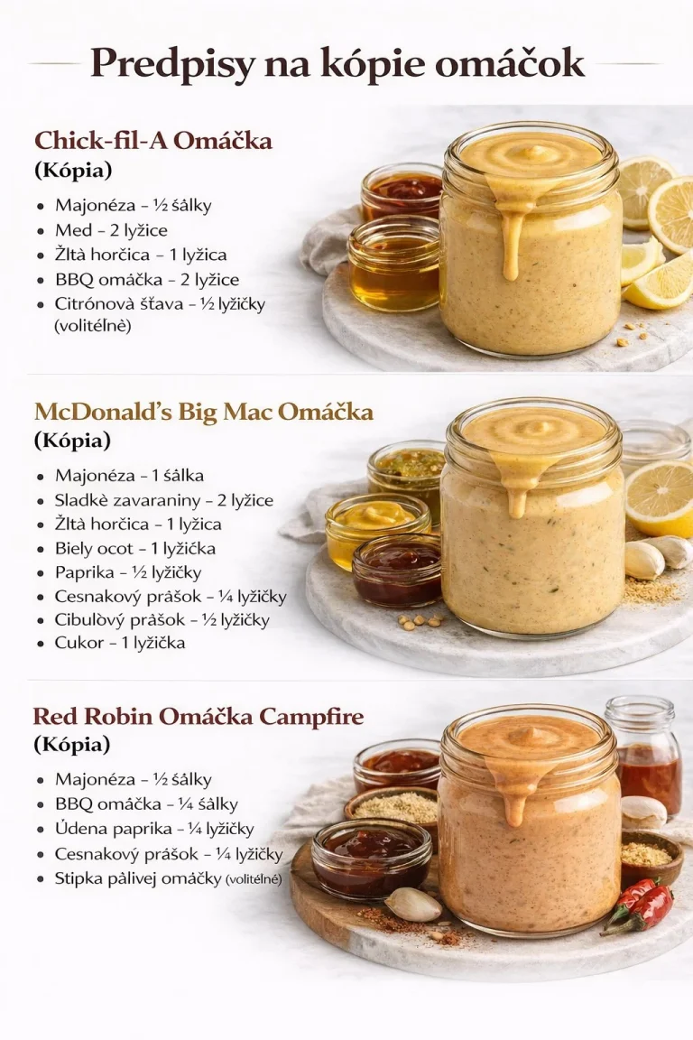 Kopírovacia omáčka Trio inšpirovaná Chick-fil-A a Big Macom.