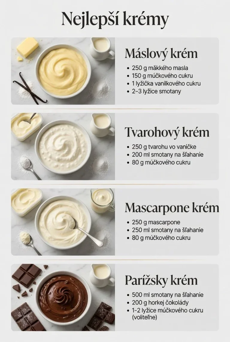 Rôzne krémové recepty na sladké a slané jedlá