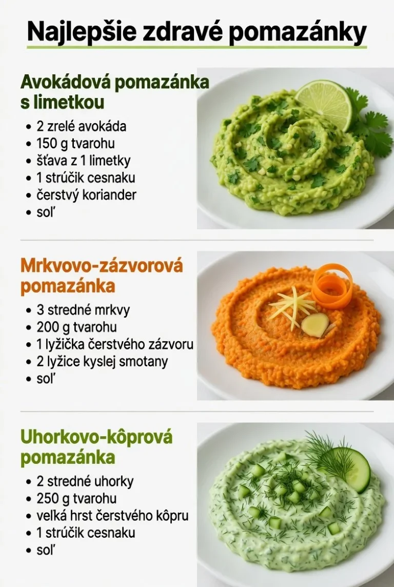 Zdravé pomazánky - avokádová, mrkvovo-zázvorová a uhorkovo-kôprová