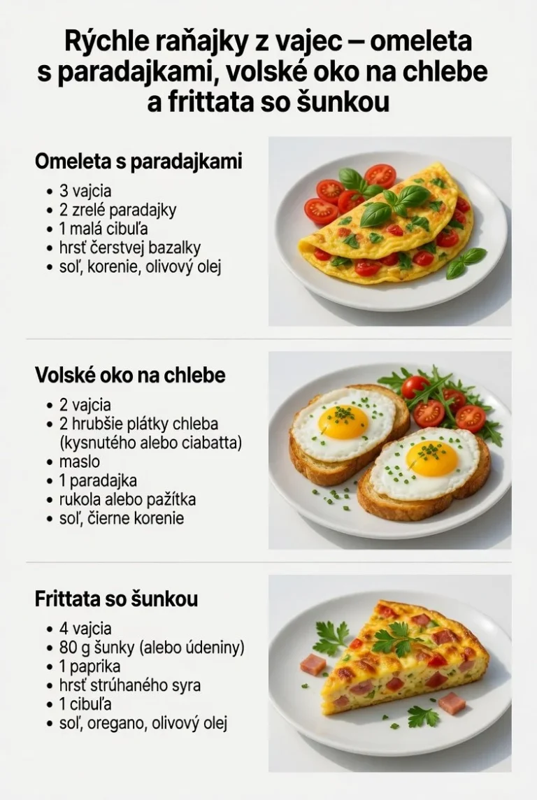 Rýchle raňajky z vajec - chutné a jednoduché recepty na každé ráno