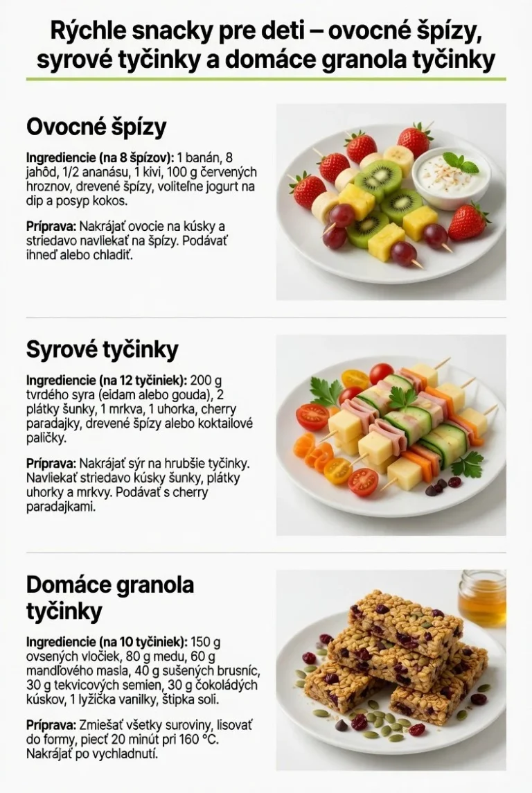 Rýchle snacky pre deti - výživné a chutné občerstvenie
