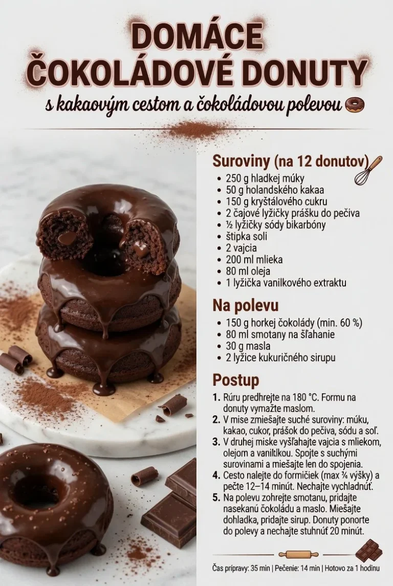 Rýchle domáce donuty s kakaovým cestom a čokoládovou polevou na tanieri