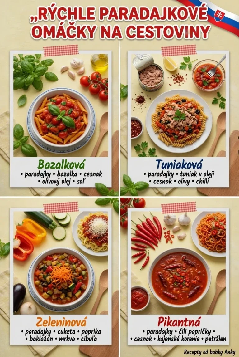 Rýchle paradajkové omáčky na cestoviny - jednoduchý recept na varenie