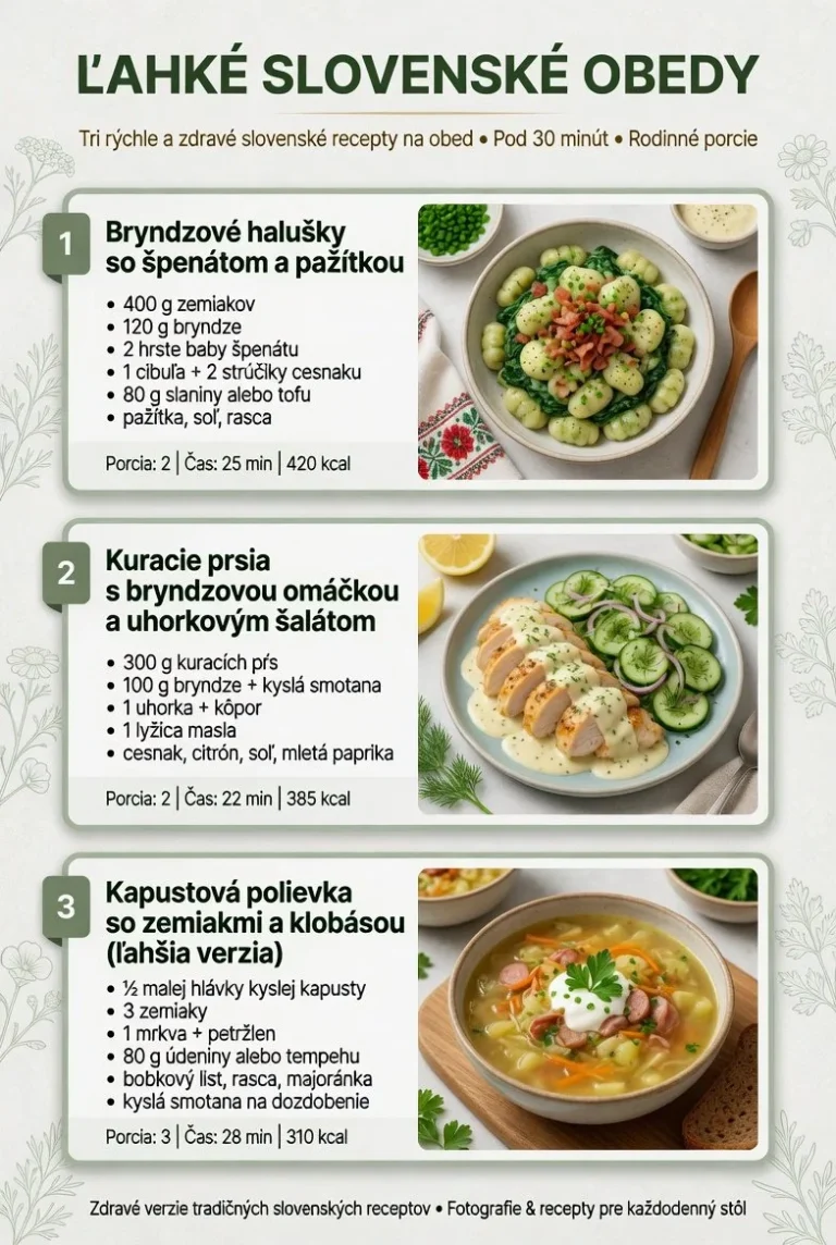 Rýchle slovenské obedy s kuracím soté, šošovicovým prívarokom a pohánkovým rizotom