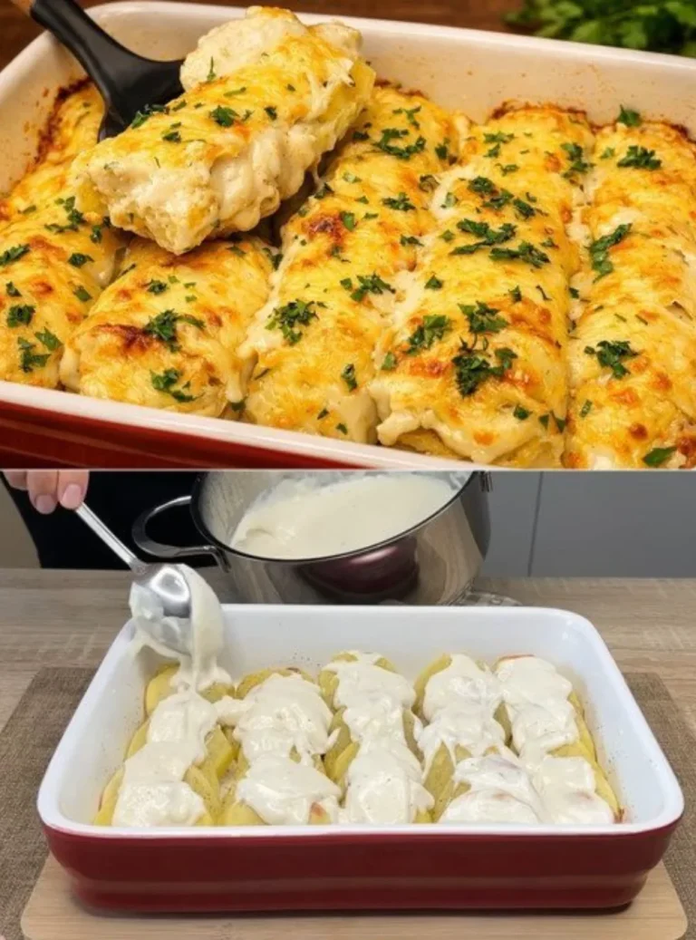 Rýchle zapečené zemiaky so syrom a bešamelom na tanieri