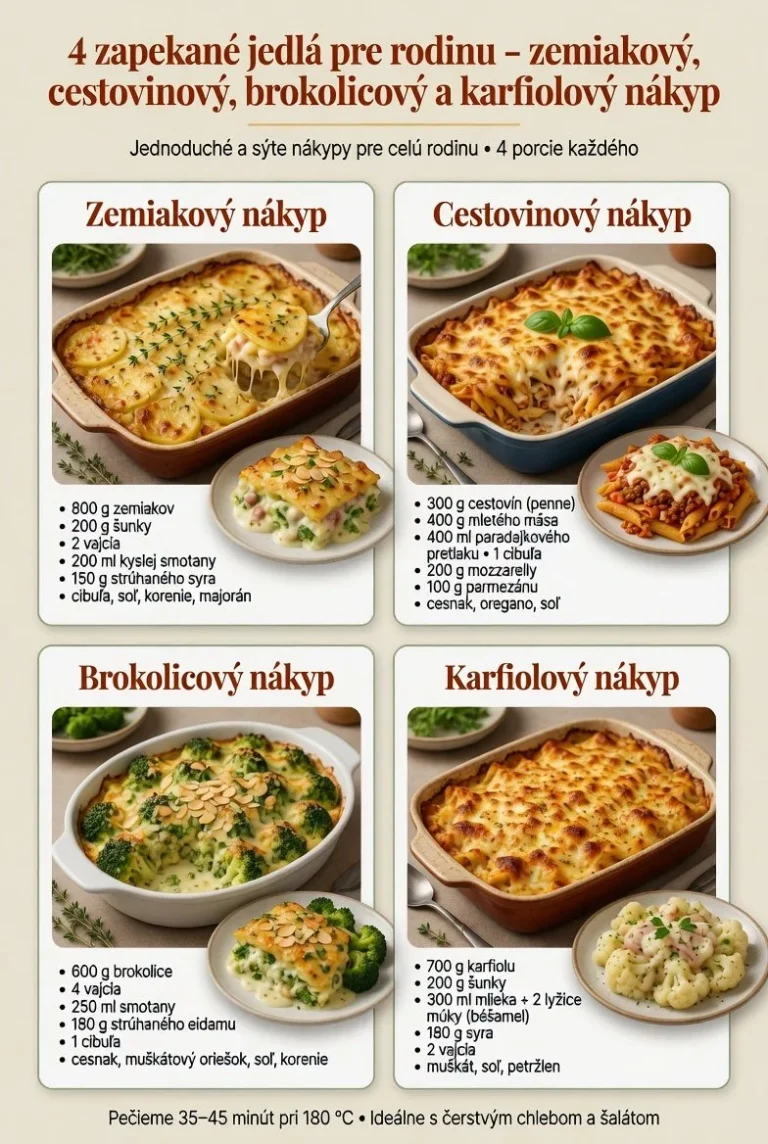 Rýchle zapekané jedlá pre rodinu na tanieri