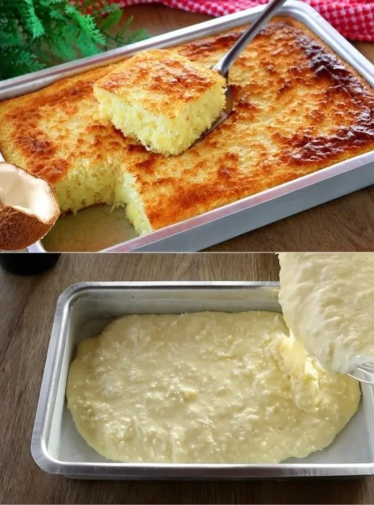 Rýchly kokosový koláč bez pšeničnej múky s kokosovou polevou