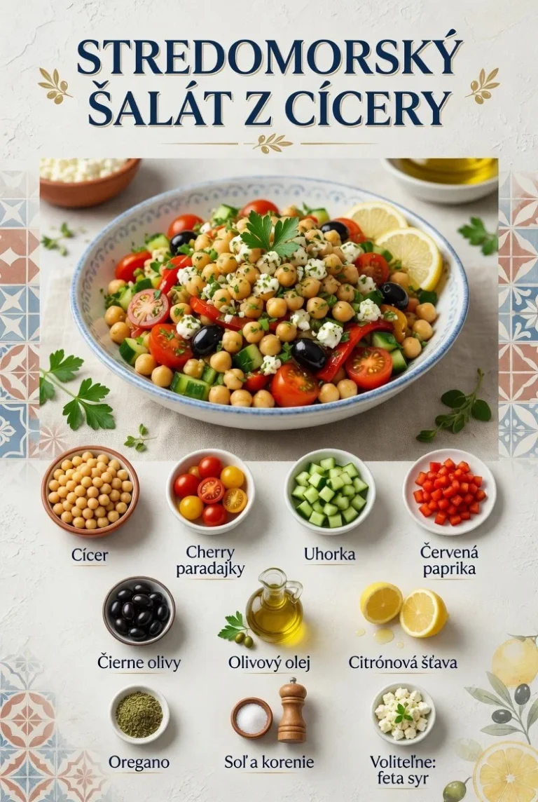 Rýchly mediteránny cícerový šalát s čerstvými ingredienciami