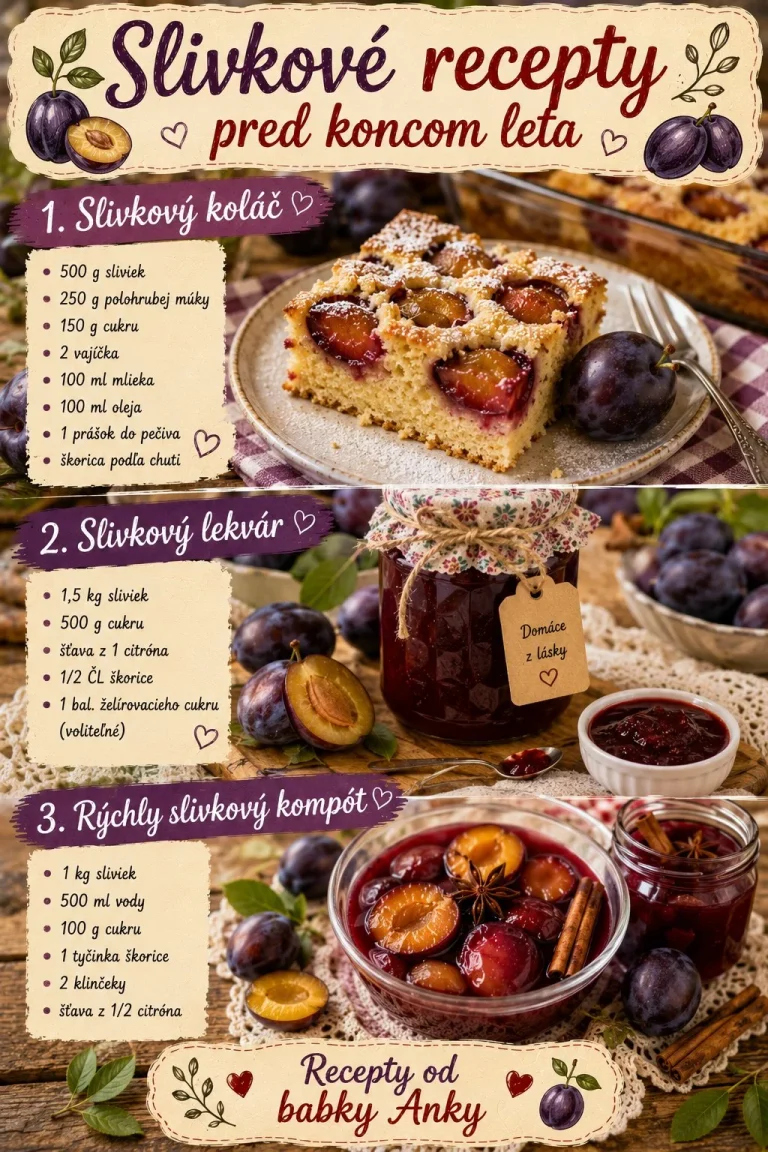 Slivkové recepty: koláč, lekvár a kompót pred koncom leta
