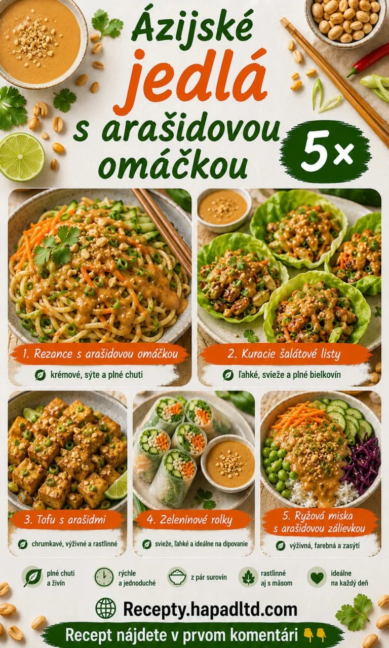 Ázijské jedlá s arašidovou omáčkou a recepty na ich prípravu