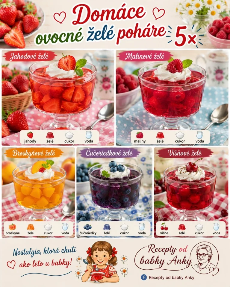 Domáce ovocné želé poháre plné chuti a nostalgie z detstva