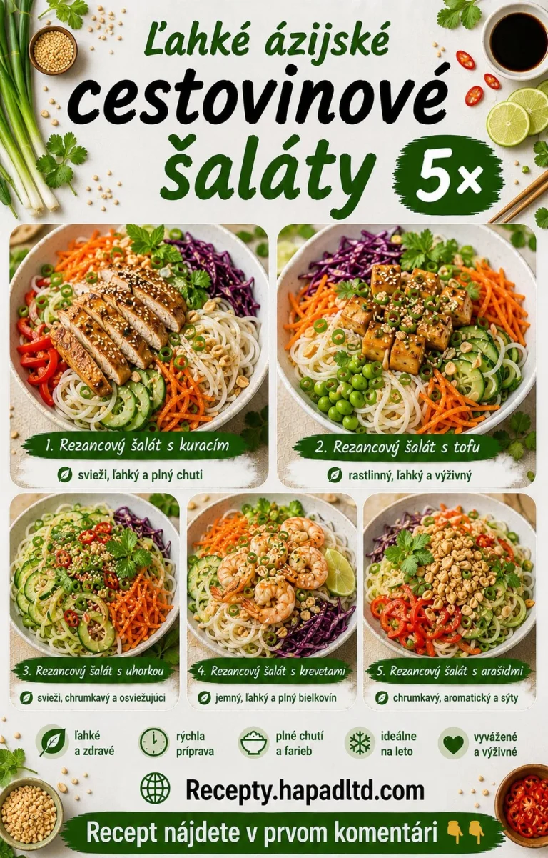 Ľahké ázijské cestovinové šaláty s čerstvými ingredienciami