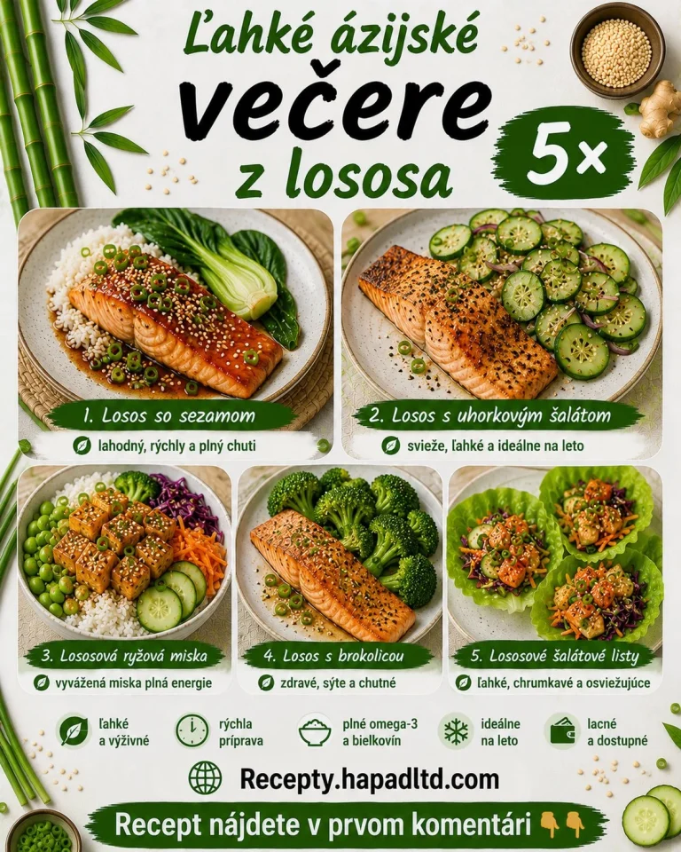 Ľahké ázijské večere s lososom podávané na tanieri