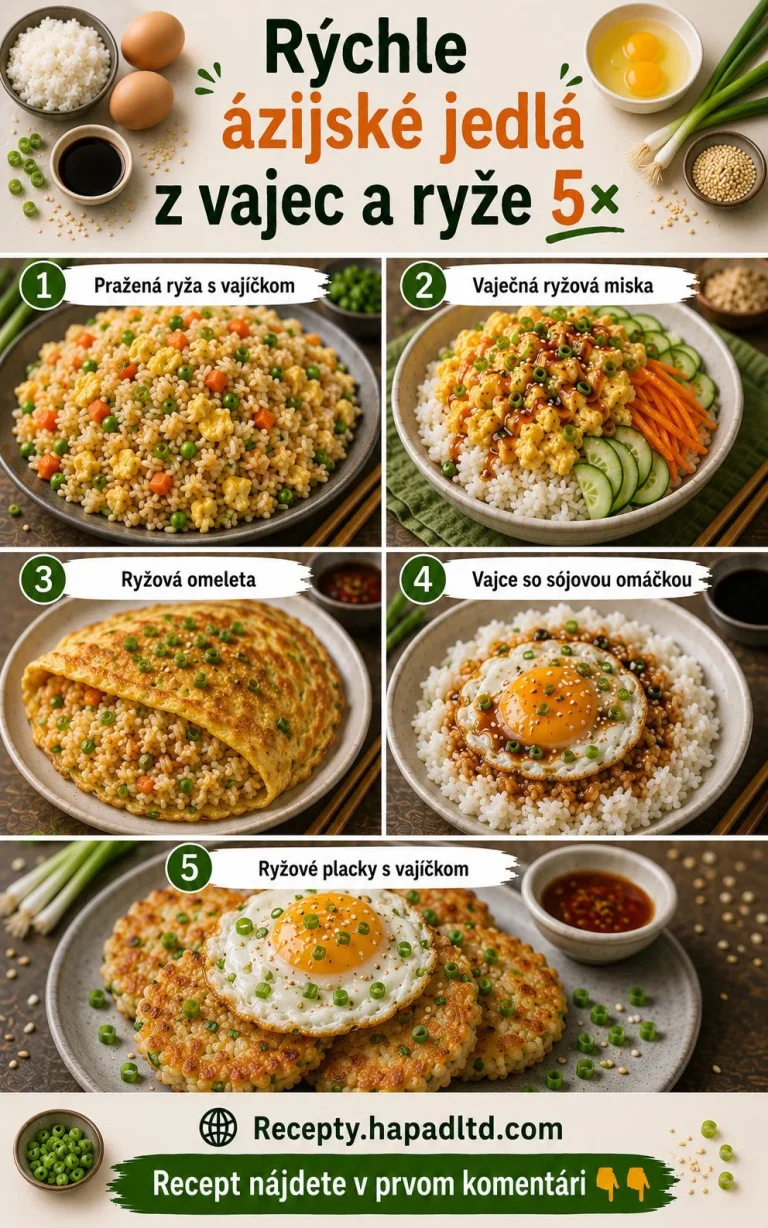 Pražená ryža s vajíčkom na tanieri - jednoduché a chutné jedlo.