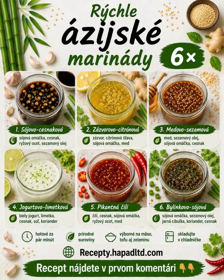 Rýchle ázijské marinády na marinovanie mäsových a zeleninových jedál.