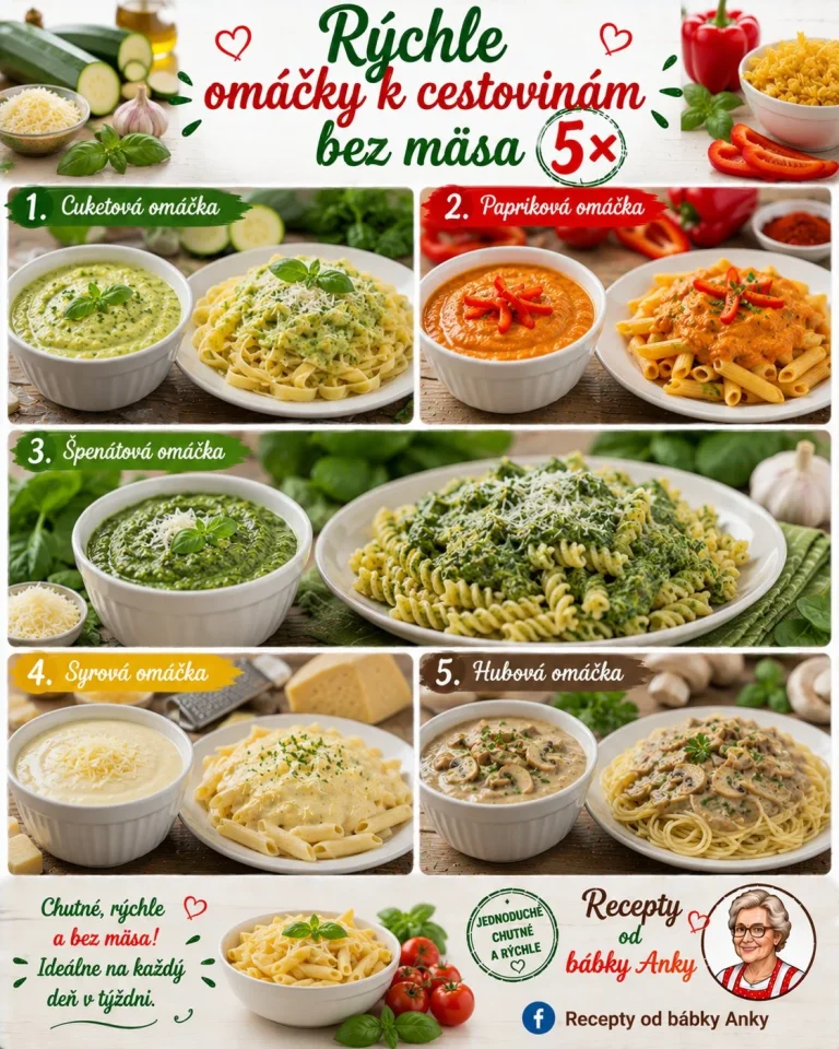 Rýchle bezmäsité omáčky na cestoviny pripravené z čerstvých ingrediencií.