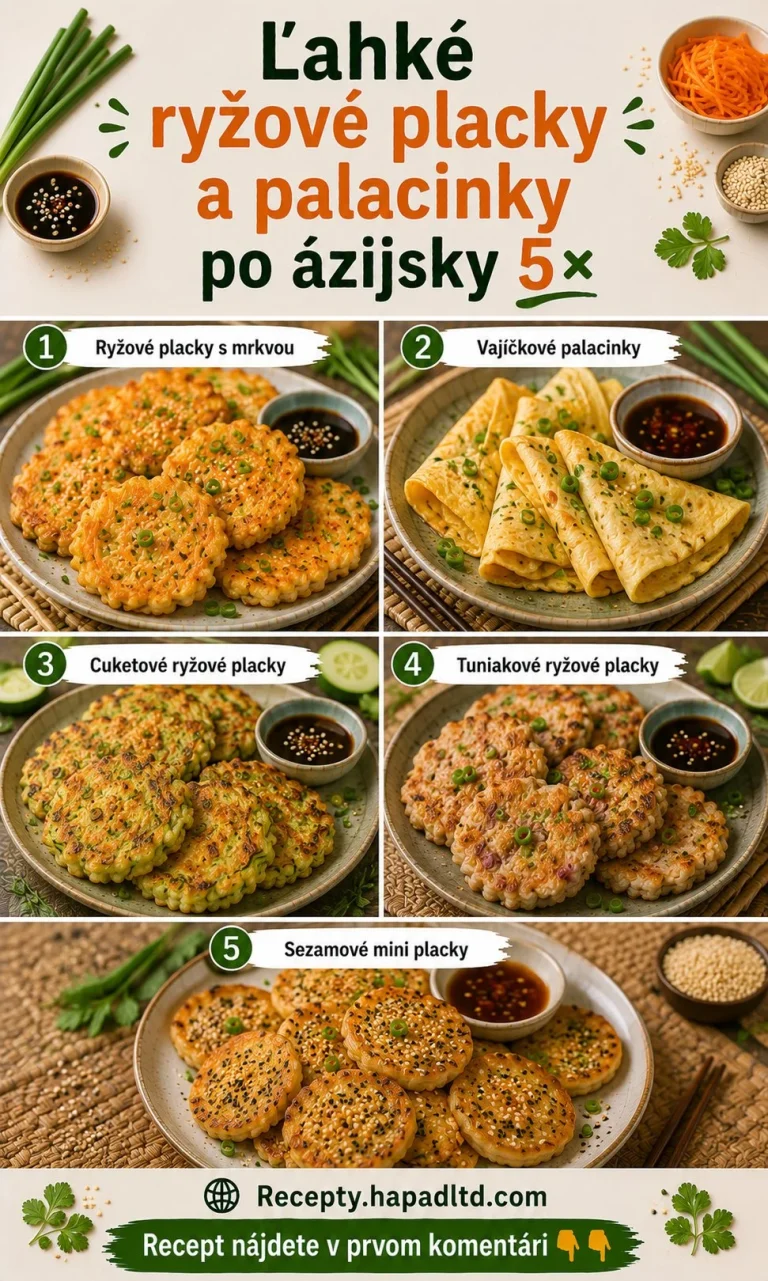 Ryžové placky s mrkvou na tanieri, pripravené a ozdobené bylinkami.