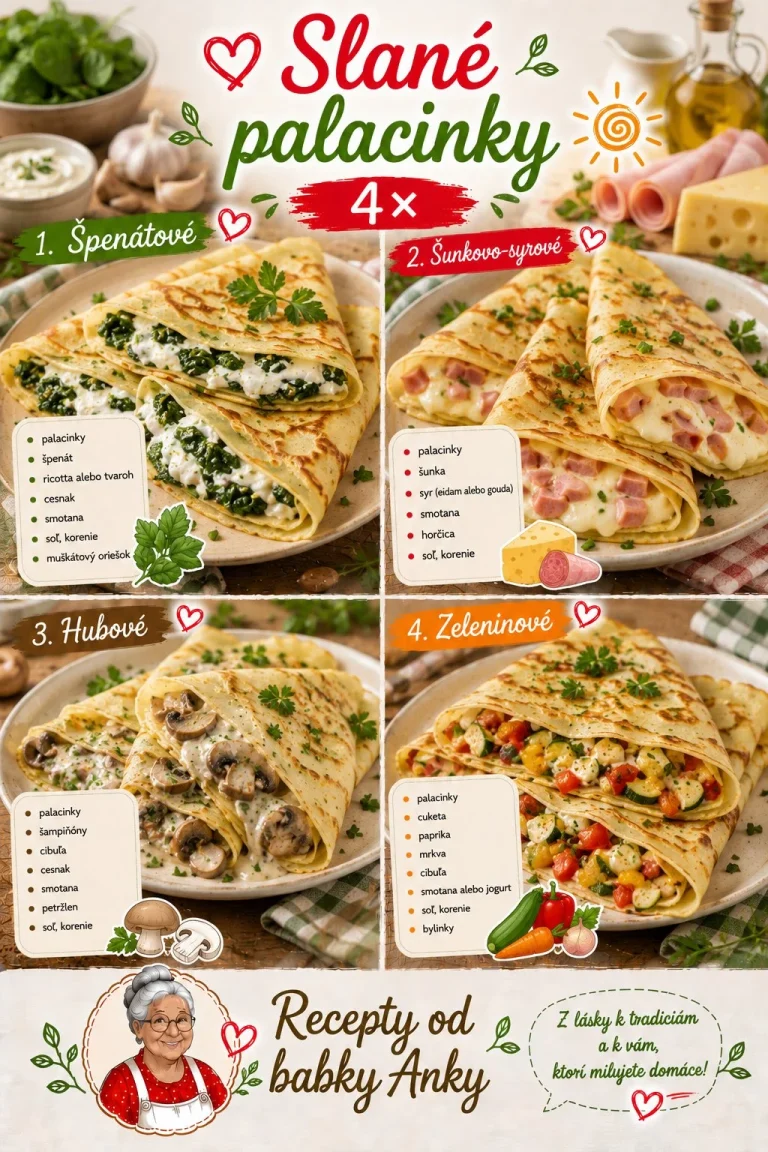 Delikátne slané palacinky s rôznymi plnkami a omáčkami
