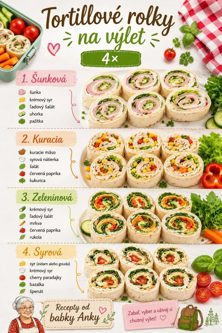 Tortillové rolky na výlet s plnkou a čerstvou zeleninou
