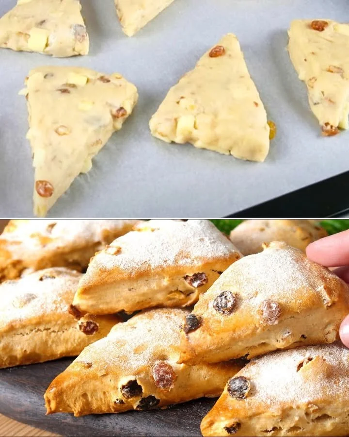 Jablkové scones s kúskami jabĺk a vlašskými orechmi na raňajky