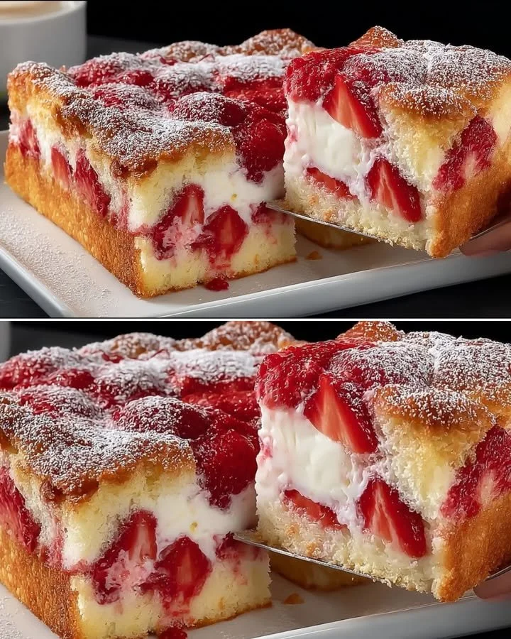 Rýchly jahodový koláč s čerstvými jahodami a lahodným krémom