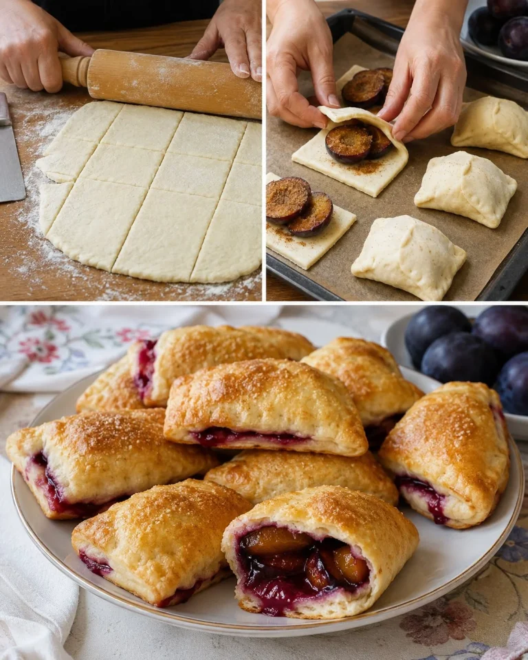 Slivkové taštičky z tvarohového cesta na tanieri