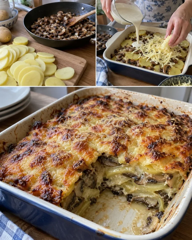 Recept na chrumkavý vrch s hubami a zemiakmi na obed