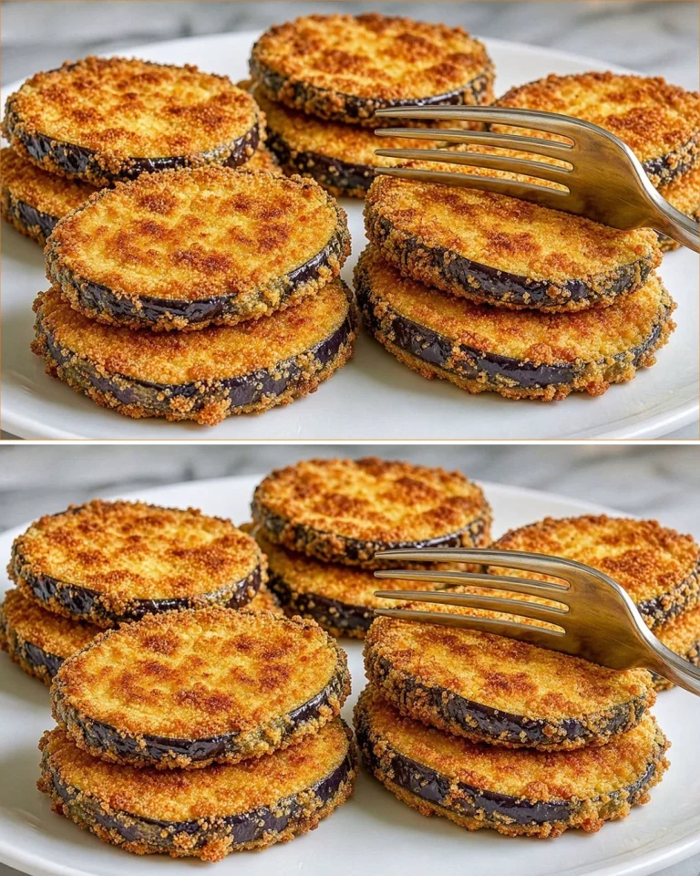 Chrumkavé baklažánové kotlety pripravené podľa receptu.