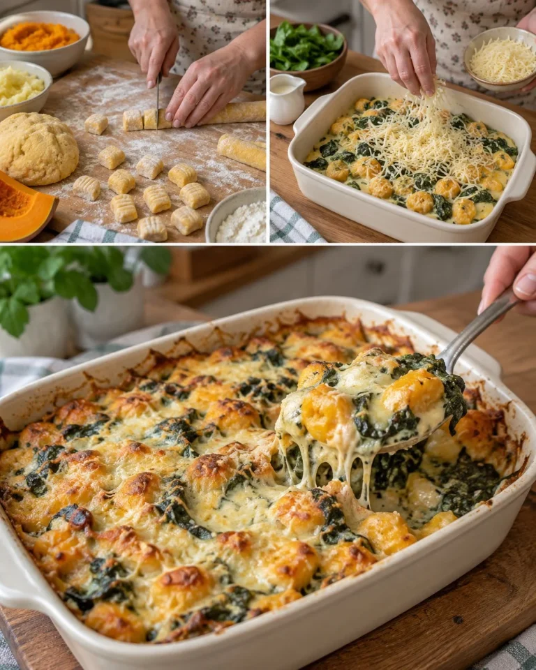 Tekvicovo-zemiakové gnocchi zapekané so špenátom a syrom
